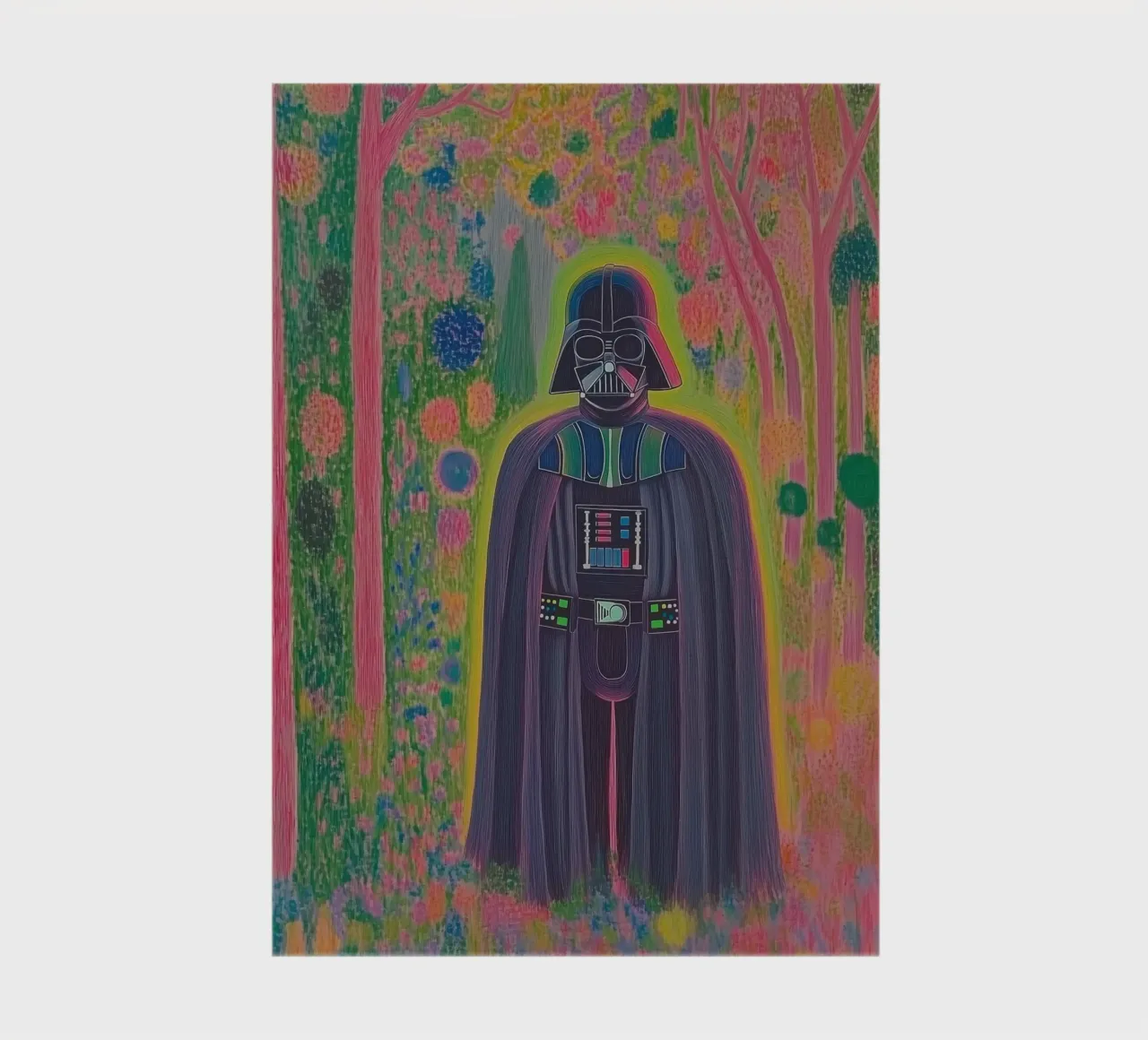 Star Wars Colorful Darth Vader Poster – Botanical Art Print notebook by Kaji