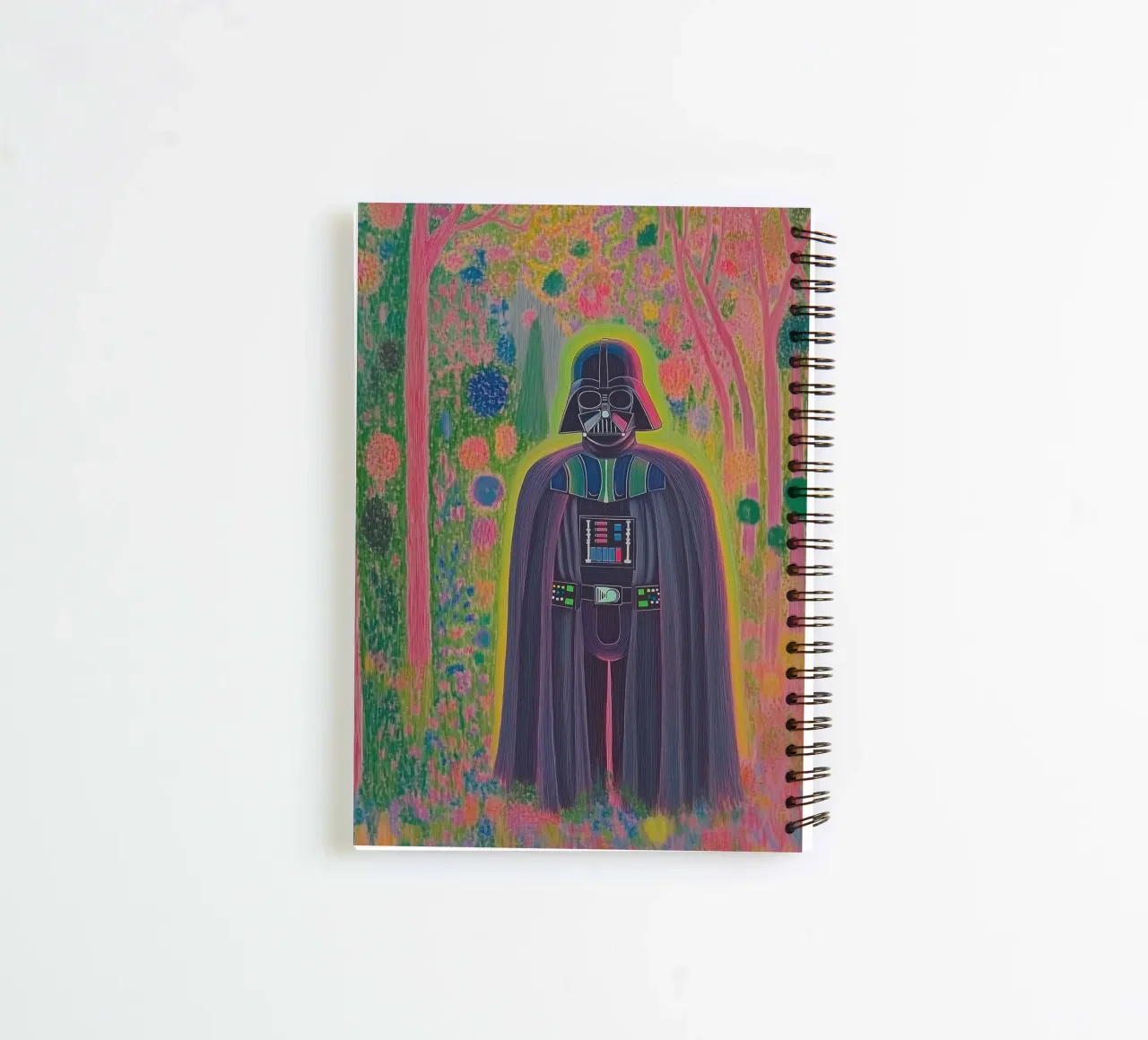 Star Wars Colorful Darth Vader Poster – Botanical Art Print spiral notebook by Kaji