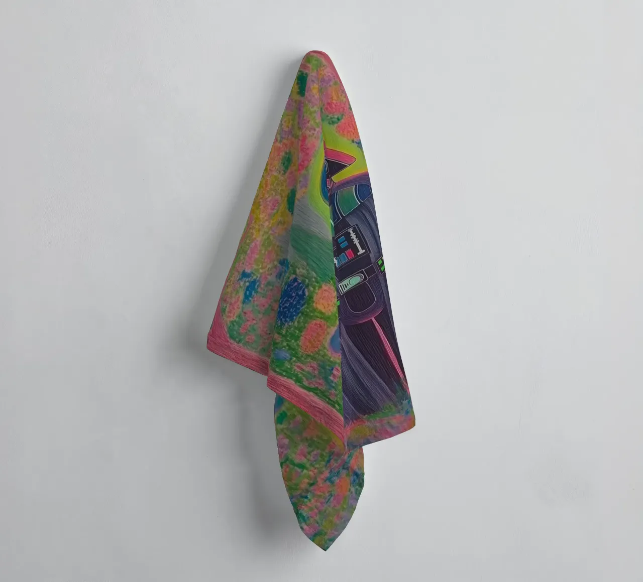 Star Wars Colorful Darth Vader Poster – Botanical Art Print towel by Kaji