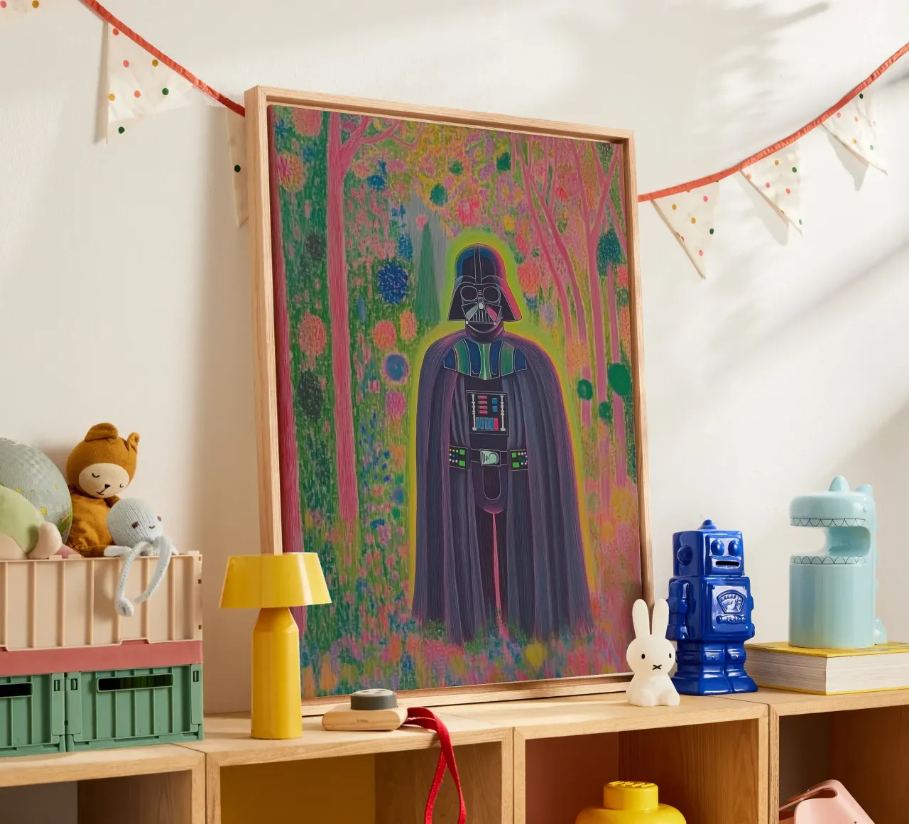 Star Wars Colorful Darth Vader Poster – Botanical Art Print canvas by Kaji