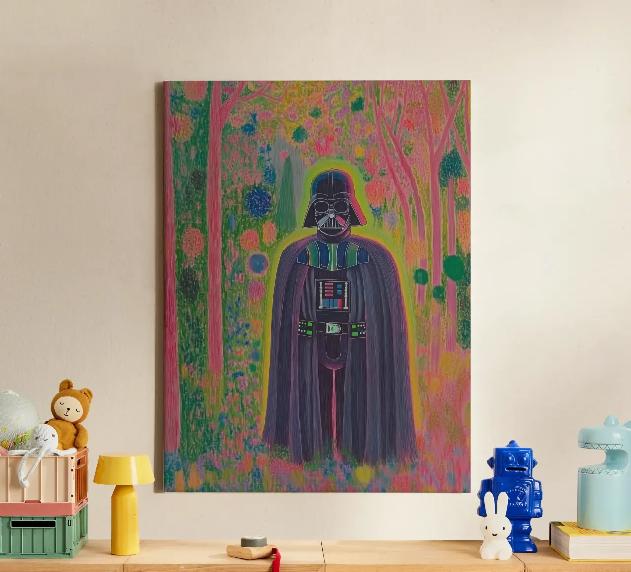 Star Wars Colorful Darth Vader Poster – Botanical Art Print canvas by Kaji