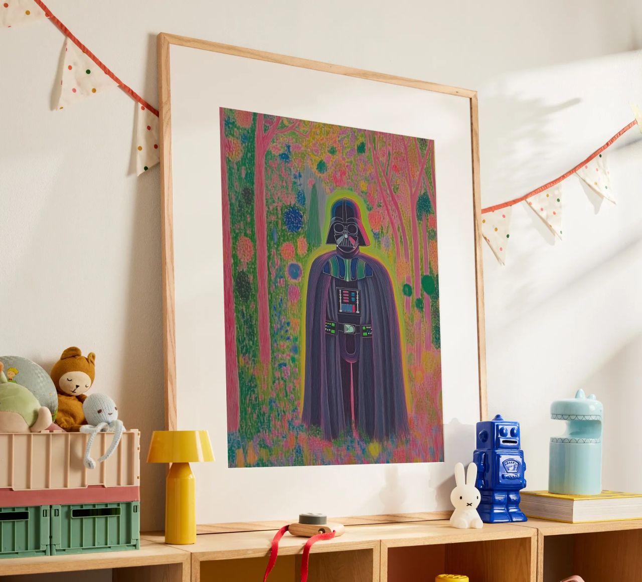 Star Wars Colorful Darth Vader Poster – Botanical Art Print poster by Kaji