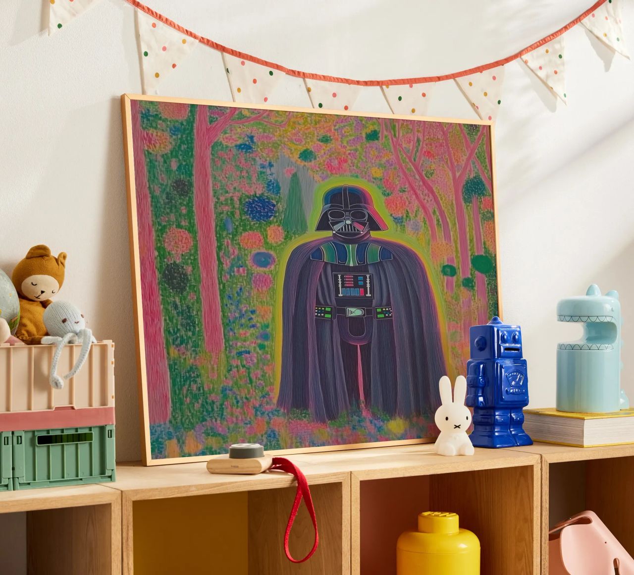 Star Wars Colorful Darth Vader Poster – Botanical Art Print poster by Kaji