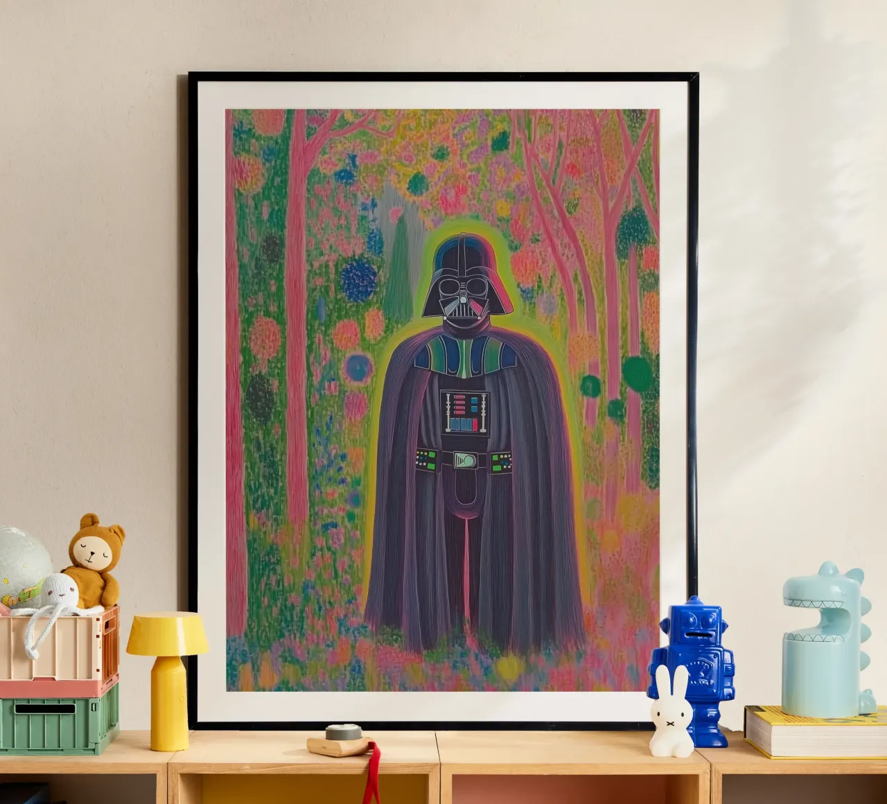 Poster colorato di Star Wars Darth Vader - Stampa d'arte botanica poster da Kaji