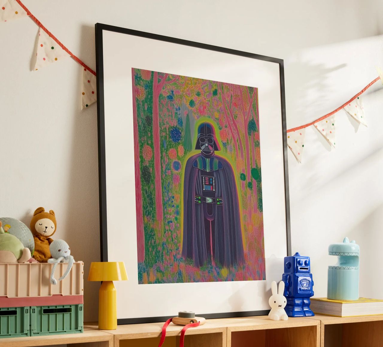 Star Wars Colorful Darth Vader Poster – Botanical Art Print poster by Kaji