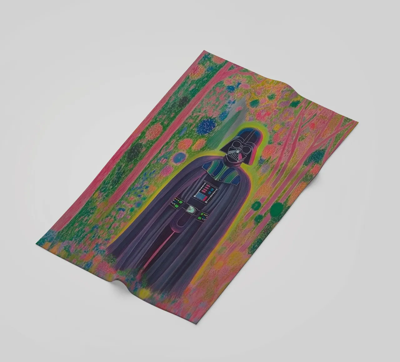 Star Wars Colorful Darth Vader Poster – Botanical Art Print beach towel by Kaji