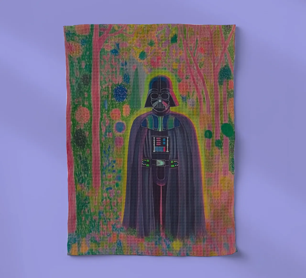 Star Wars Colorful Darth Vader Poster – Botanical Art Print tea towel by Kaji