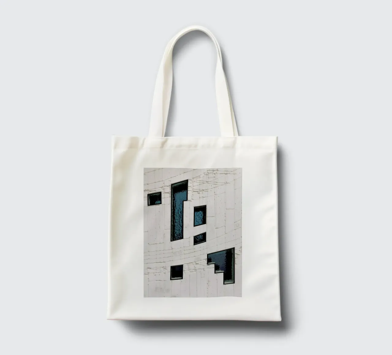 Abstract Geometrics borsa in juta da Sebastian Hilgetag