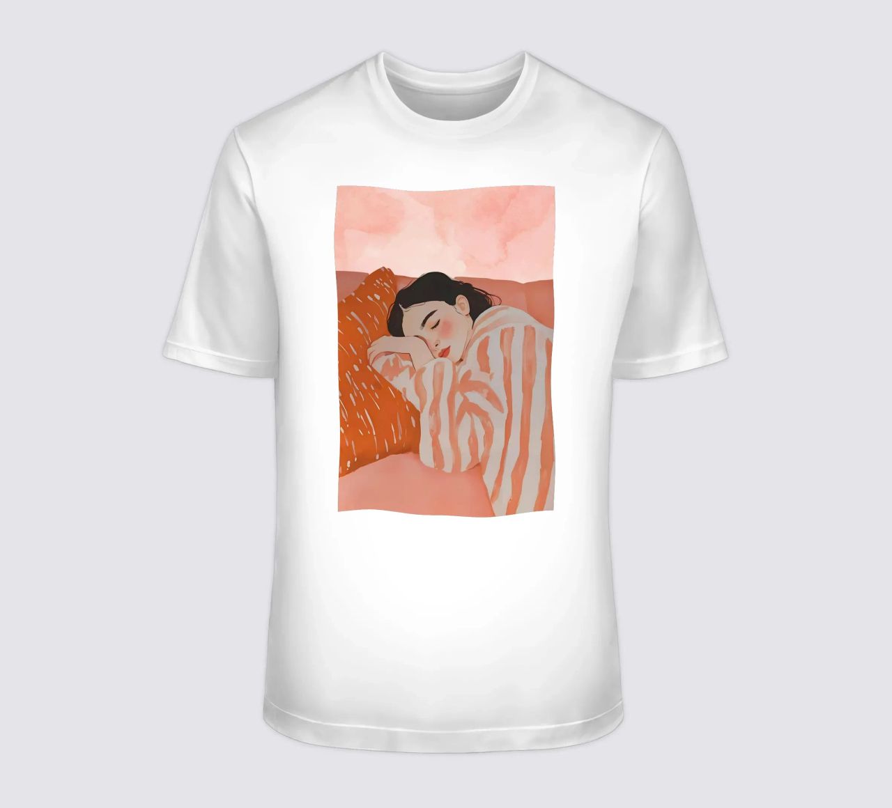 Schlafende Frau, Abstrakte Frau Druck T-Shirt von Little Lila