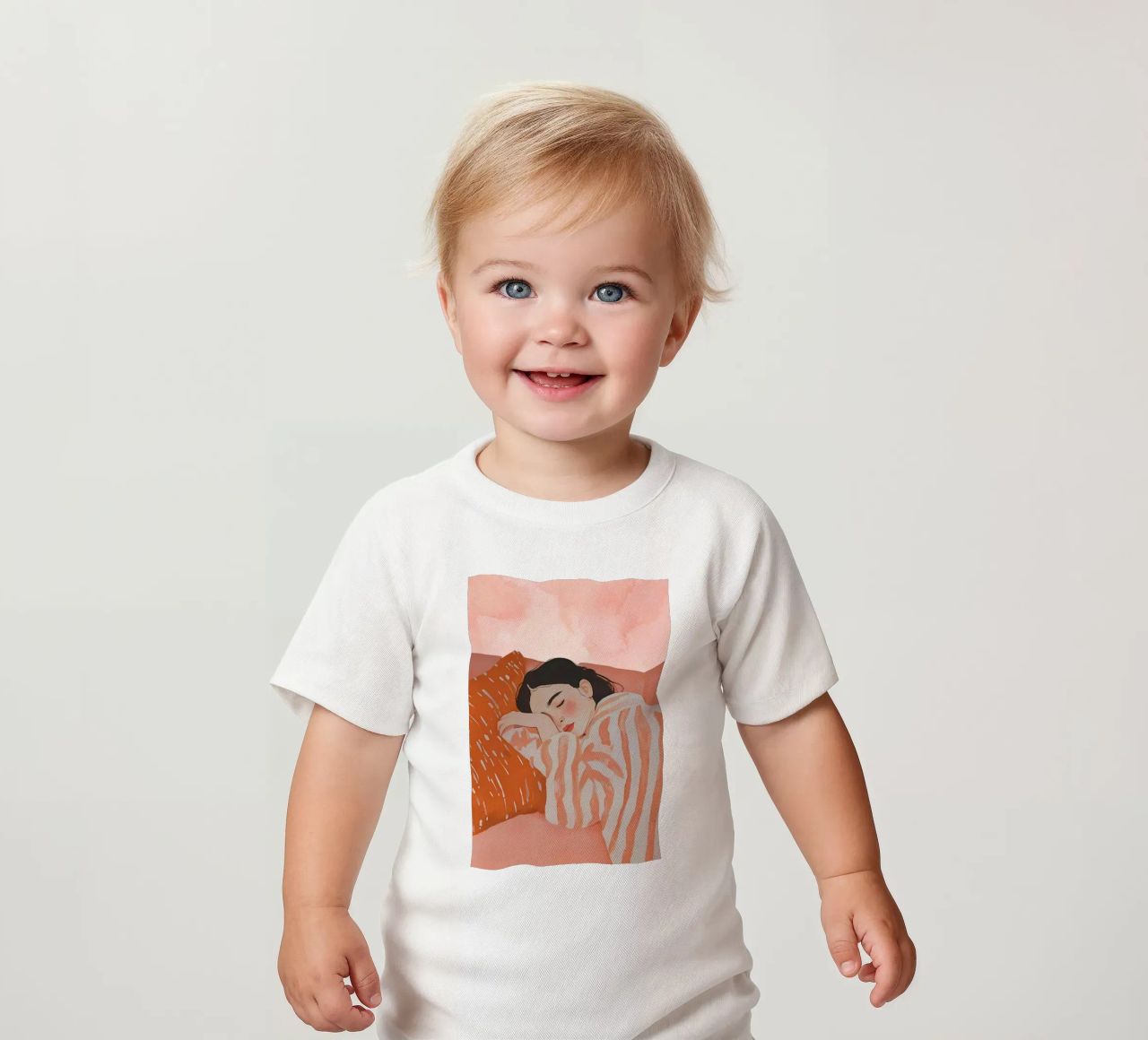 Schlafende Frau, Abstrakte Frau Druck Baby T-Shirt von Little Lila