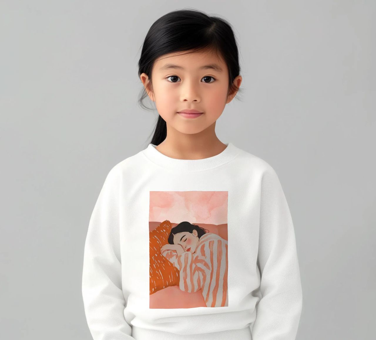 Schlafende Frau, Abstrakte Frau Druck Kinder Sweatshirt von Little Lila
