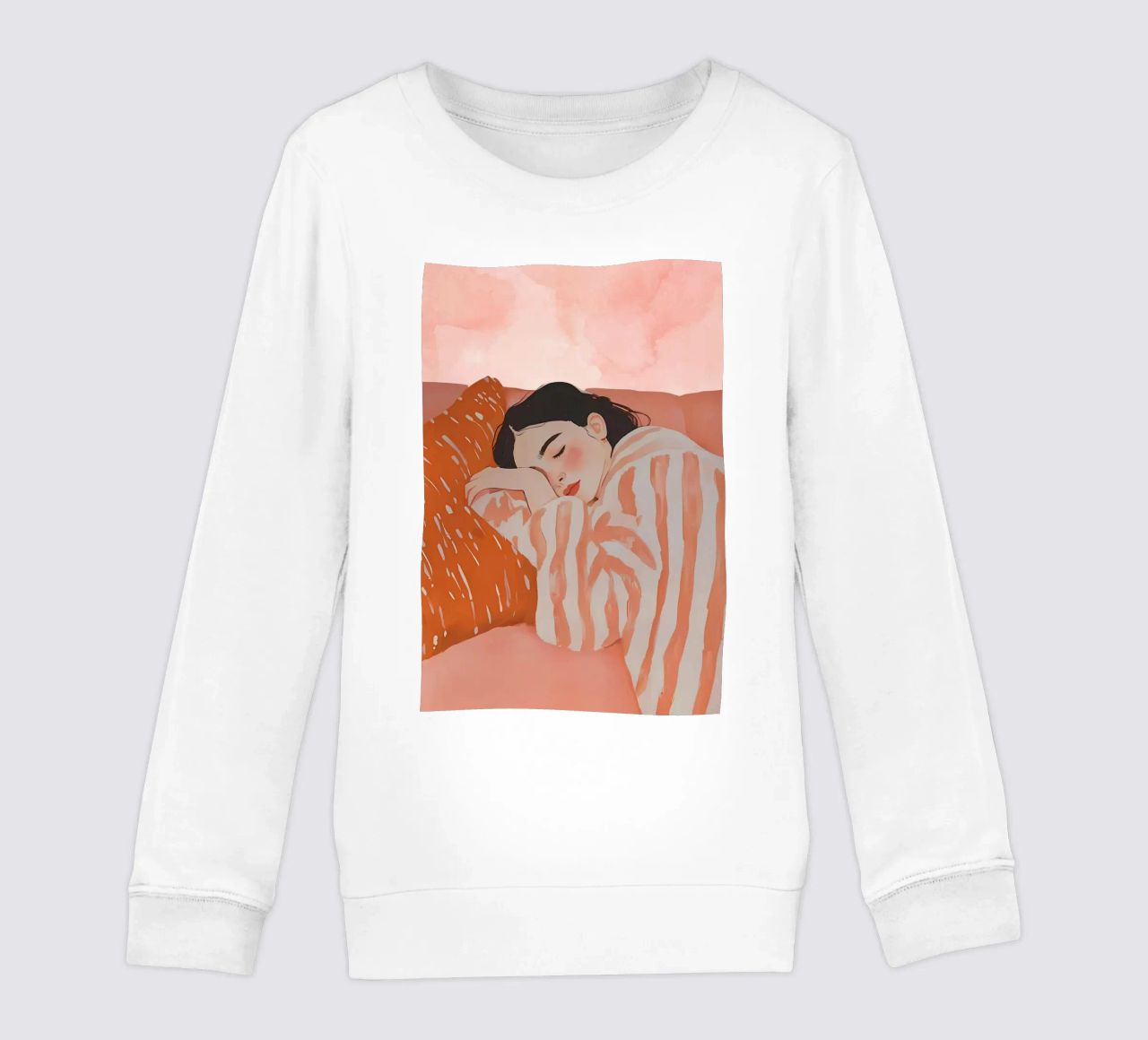 Schlafende Frau, Abstrakte Frau Druck Kinder Sweatshirt von Little Lila