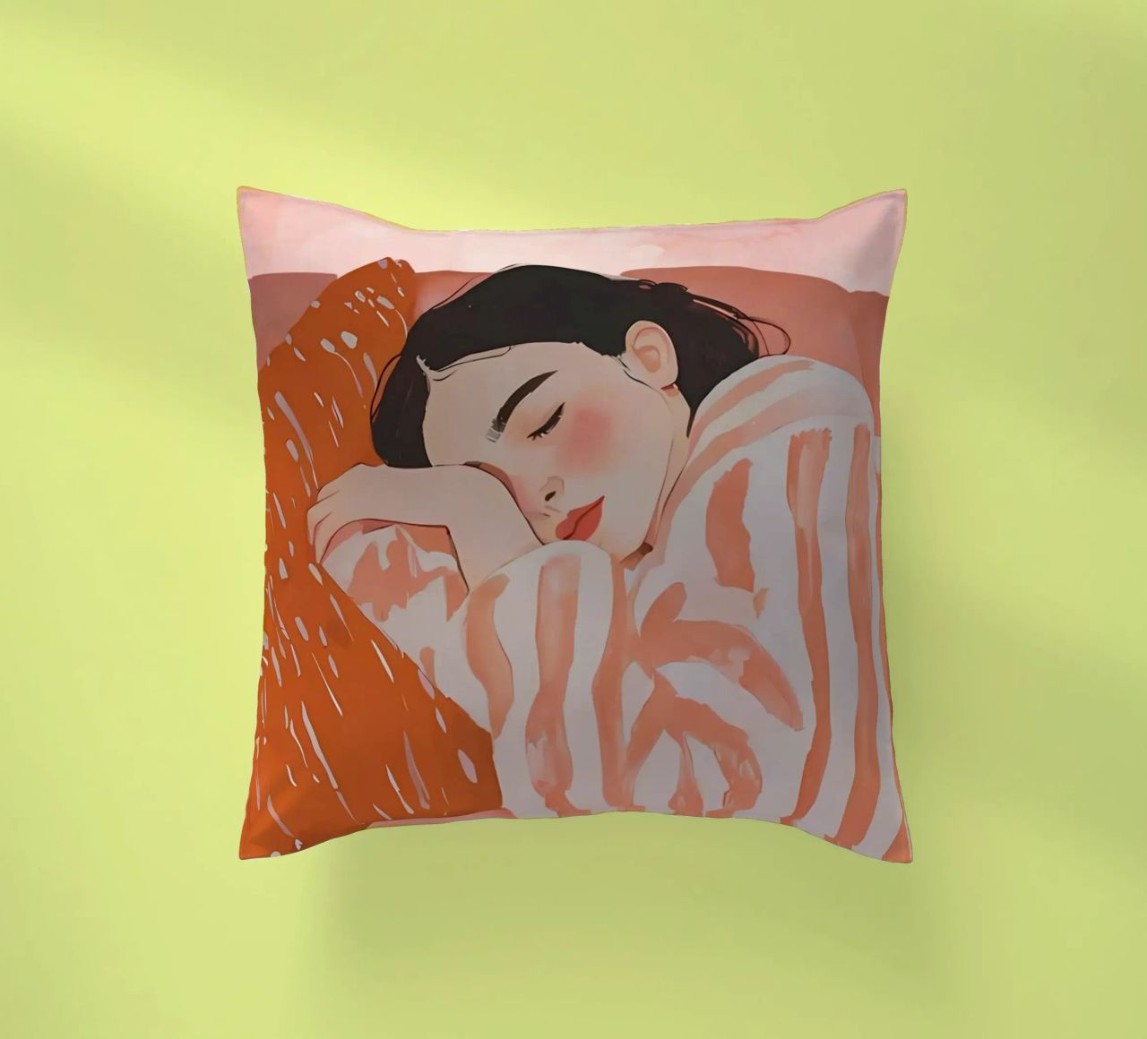 Femme endormie, Femme abstraite imprimée coussin de Little Lila