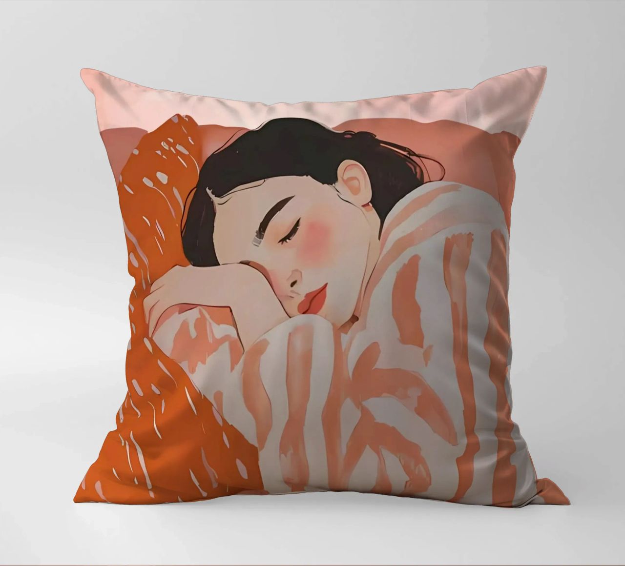Femme endormie, Femme abstraite imprimée coussin de Little Lila