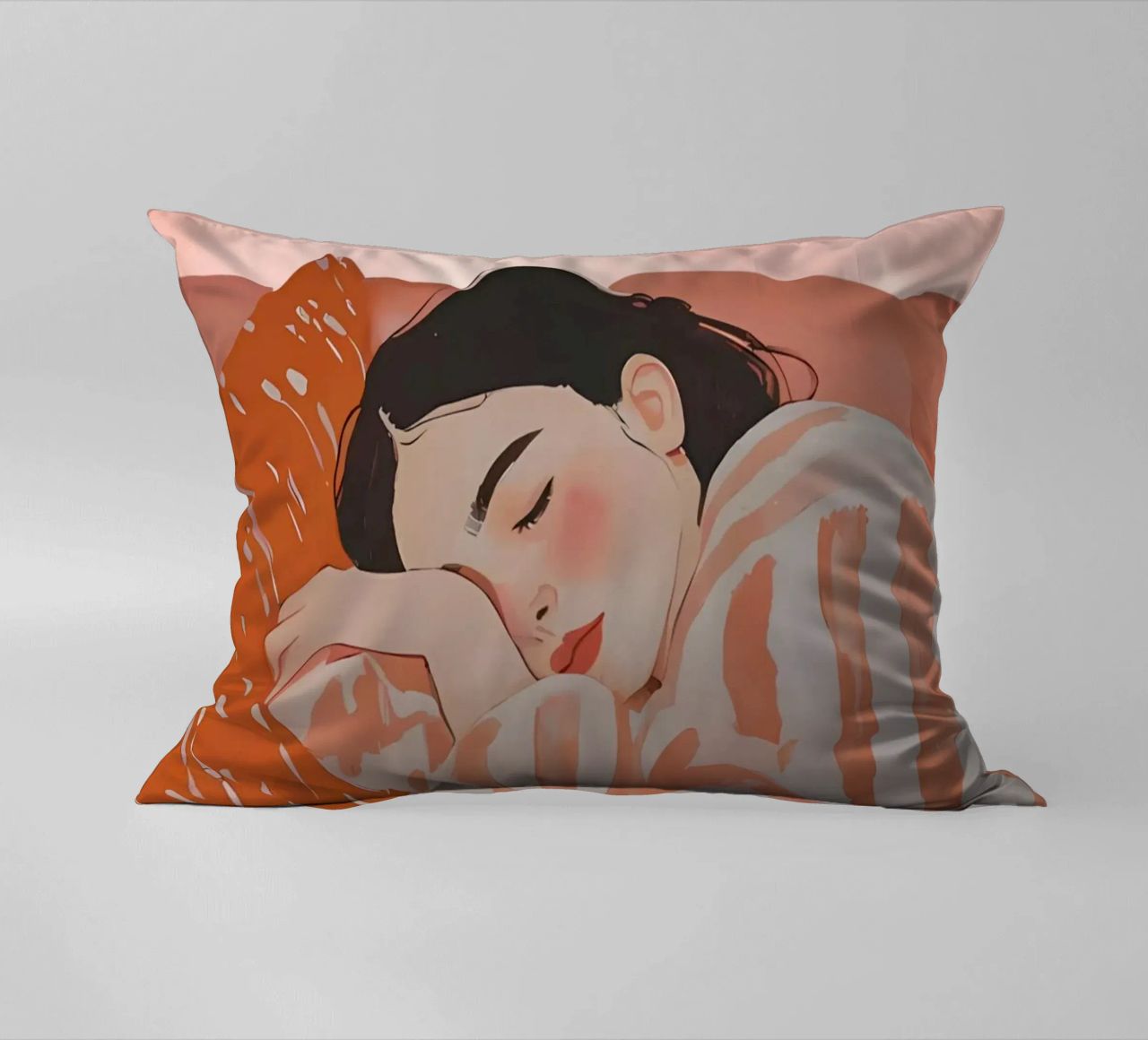 Femme endormie, Femme abstraite imprimée coussin de Little Lila