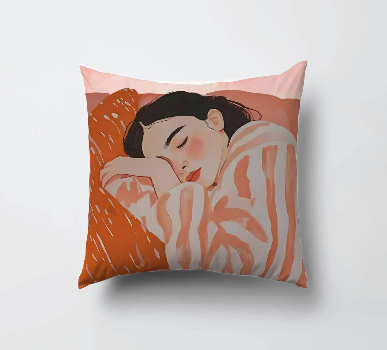 Femme endormie, Femme abstraite imprimée coussin de Little Lila