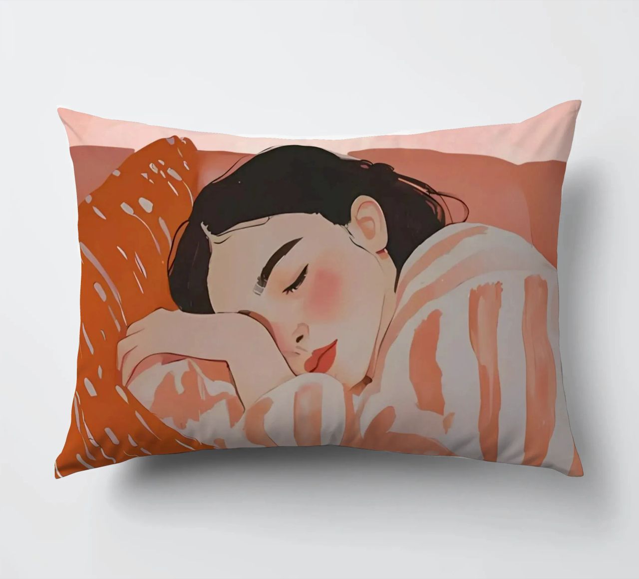 Femme endormie, Femme abstraite imprimée coussin de Little Lila