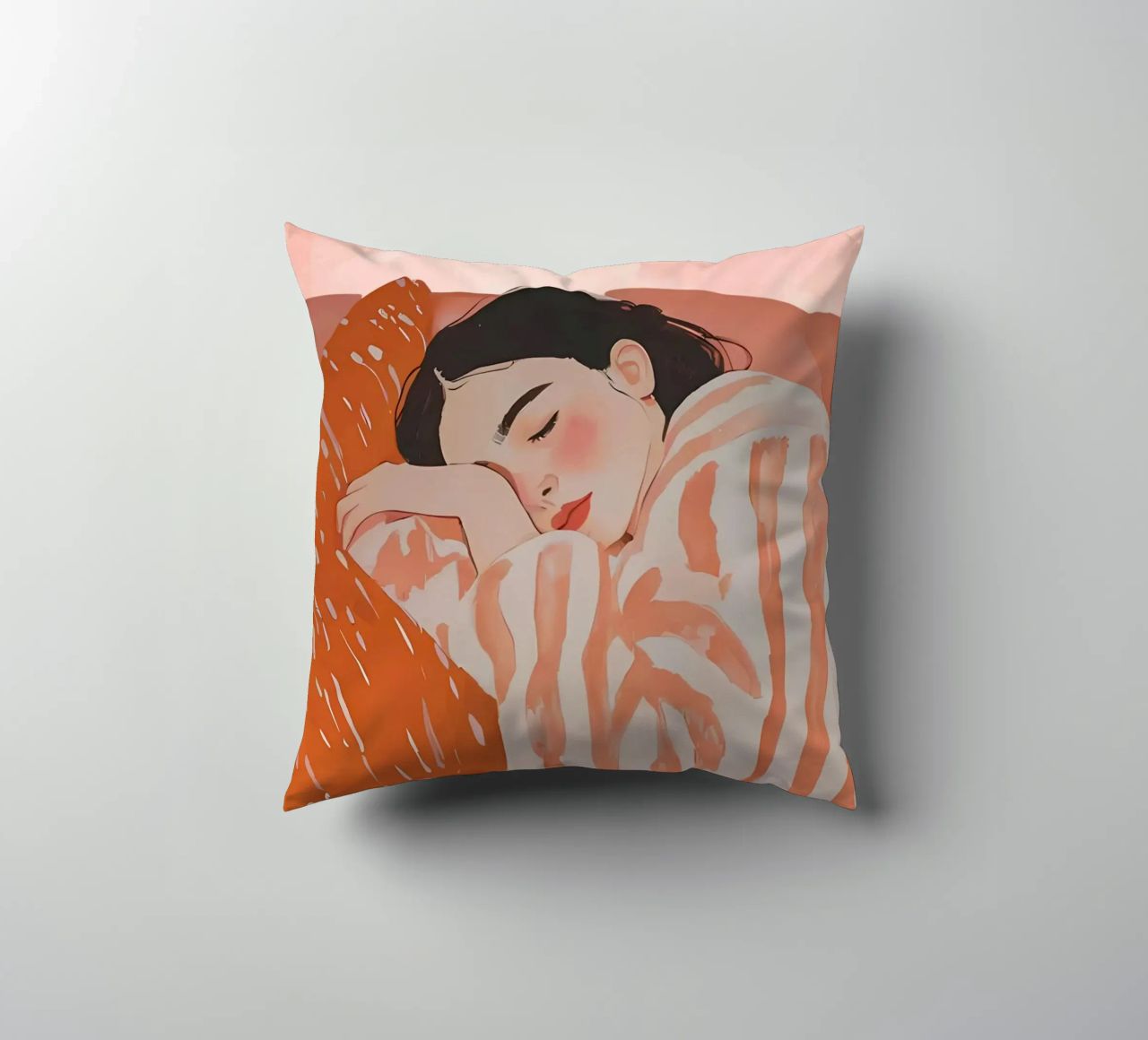 Femme endormie, Femme abstraite imprimée coussin de Little Lila