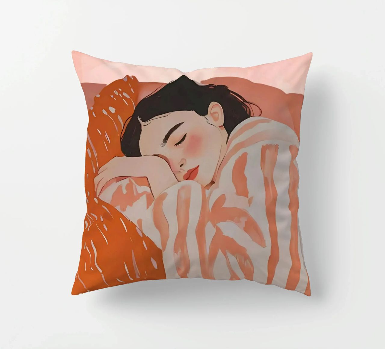 Femme endormie, Femme abstraite imprimée coussin de Little Lila