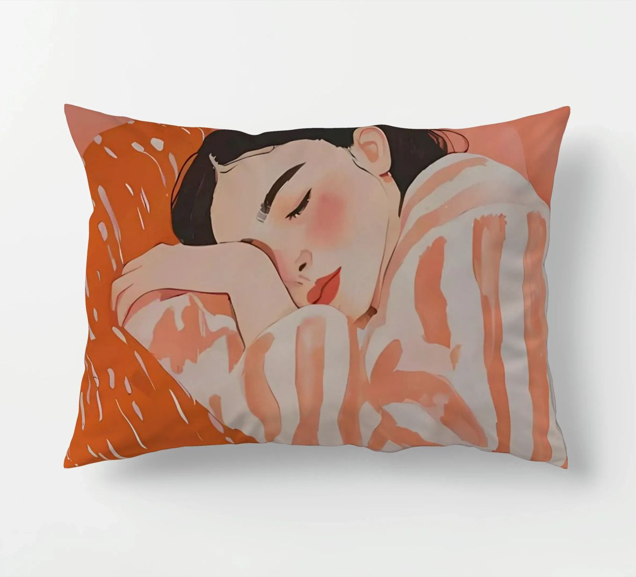 Femme endormie, Femme abstraite imprimée coussin de Little Lila