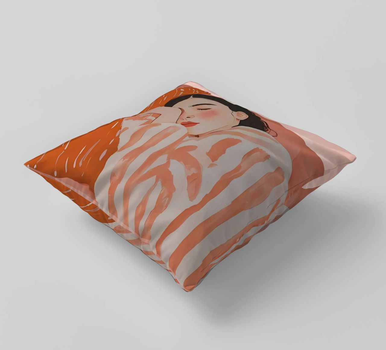 Femme endormie, Femme abstraite imprimée coussin de Little Lila