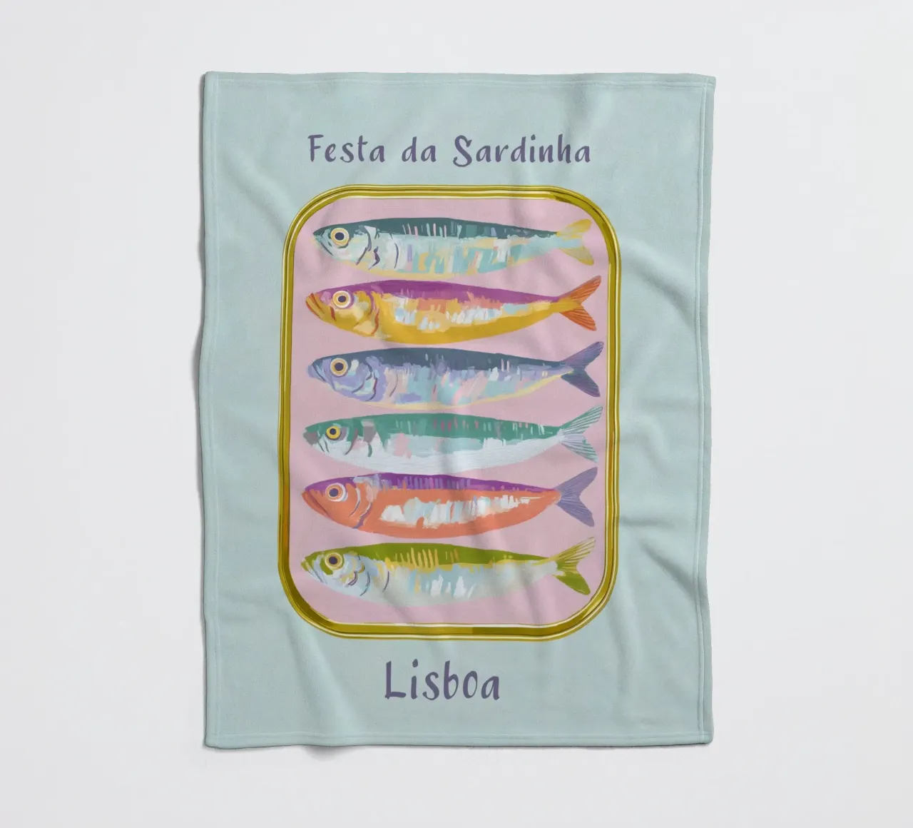 L'amore per le sardine in Portogallo coperta in pile da Carinaprint