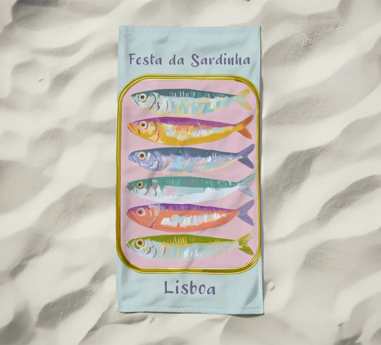 L'amore per le sardine in Portogallo telo mare da Carinaprint