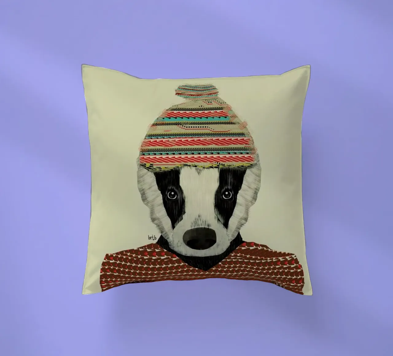 seb the badger cojín de Brian Buckley
