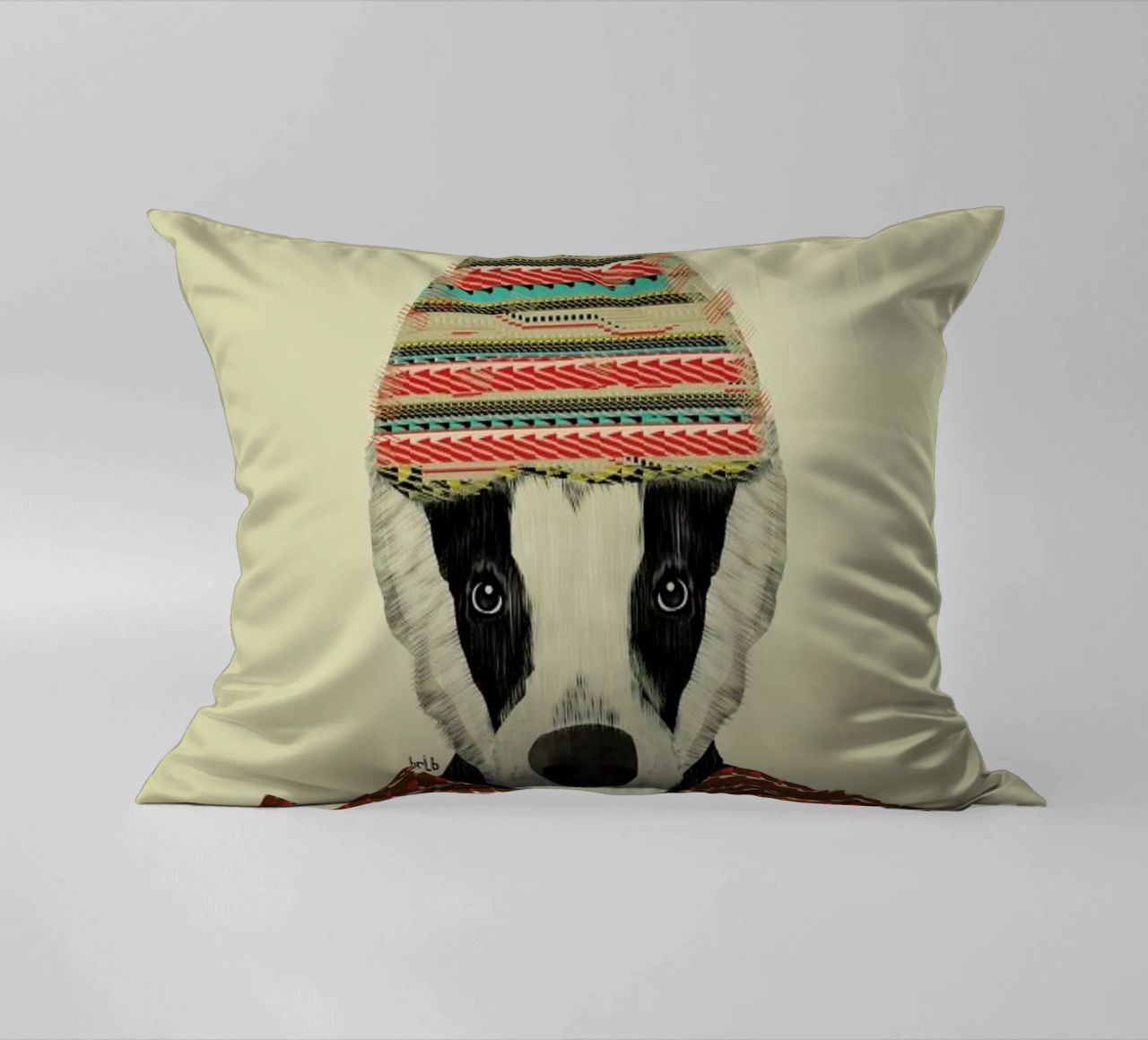 seb the badger cuscino da Brian Buckley