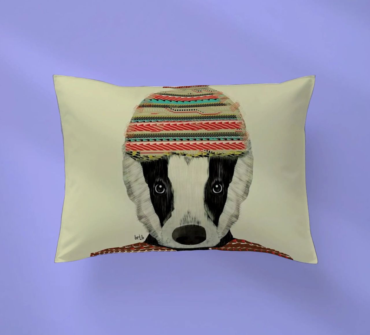 seb the badger cuscino da Brian Buckley