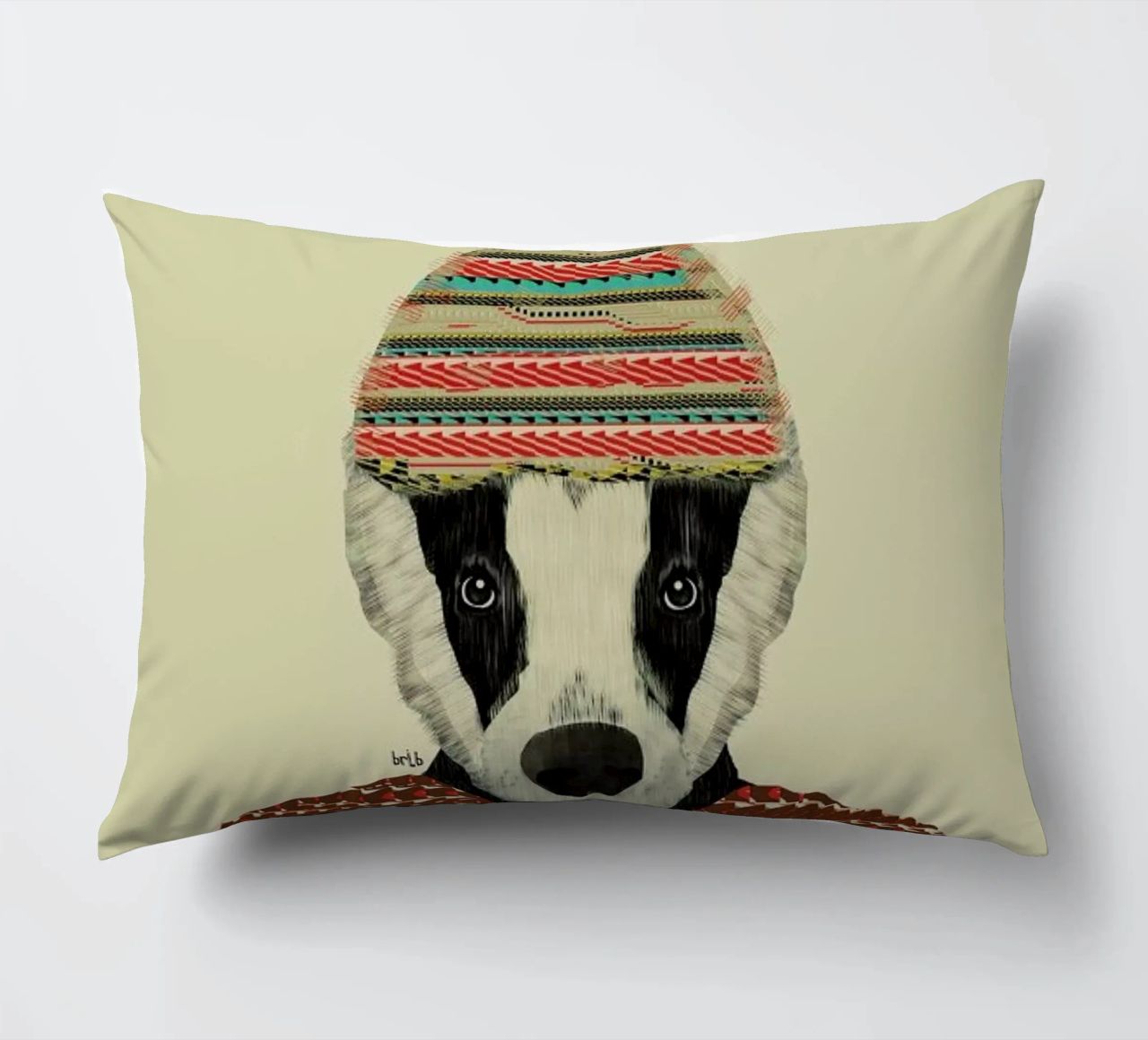 seb the badger cuscino da Brian Buckley