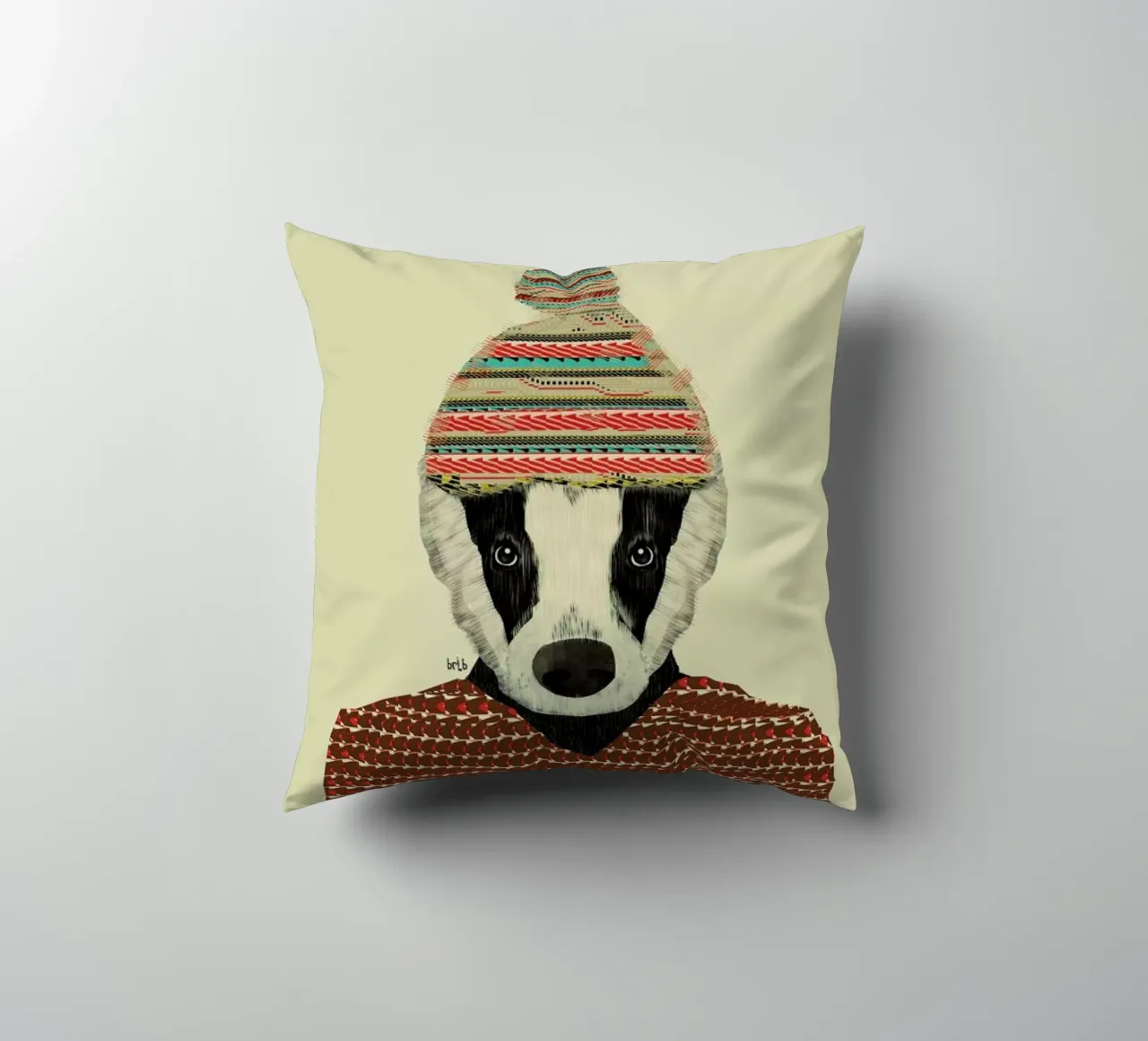 seb the badger cojín de Brian Buckley