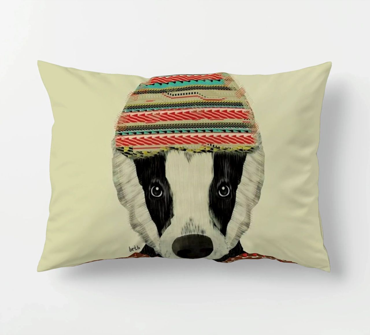 seb the badger cuscino da Brian Buckley