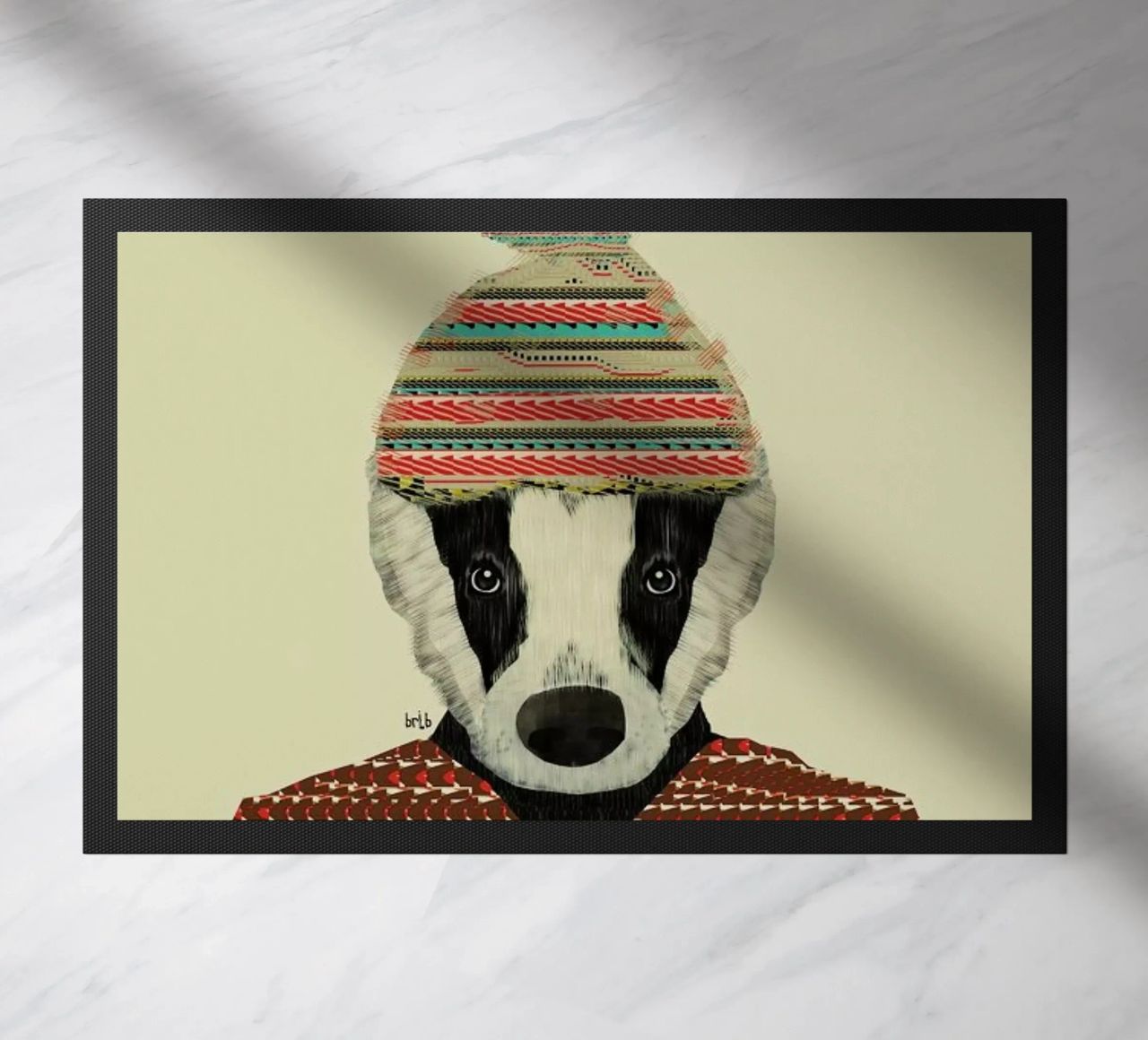 seb the badger felpudo de Brian Buckley
