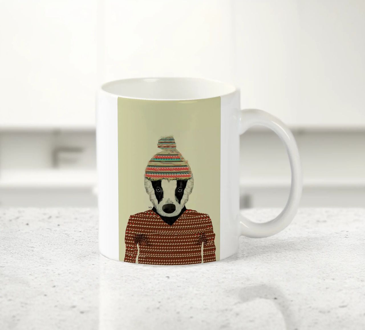seb the badger taza de cerámica de Brian Buckley