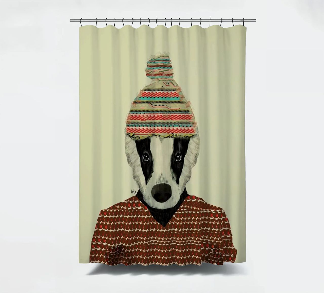 seb the badger cortina de baño de Brian Buckley