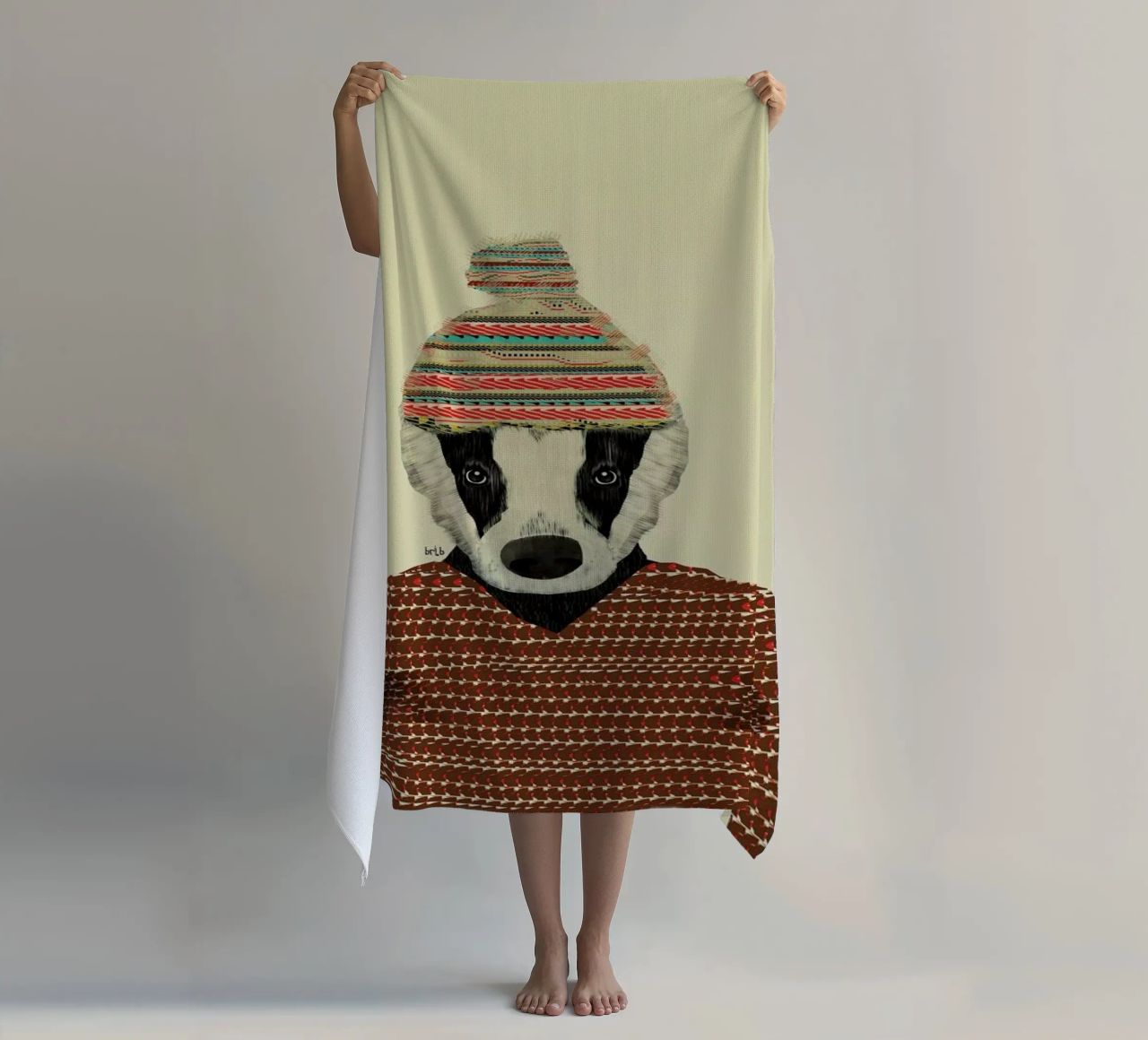 seb the badger toalla de playa de Brian Buckley