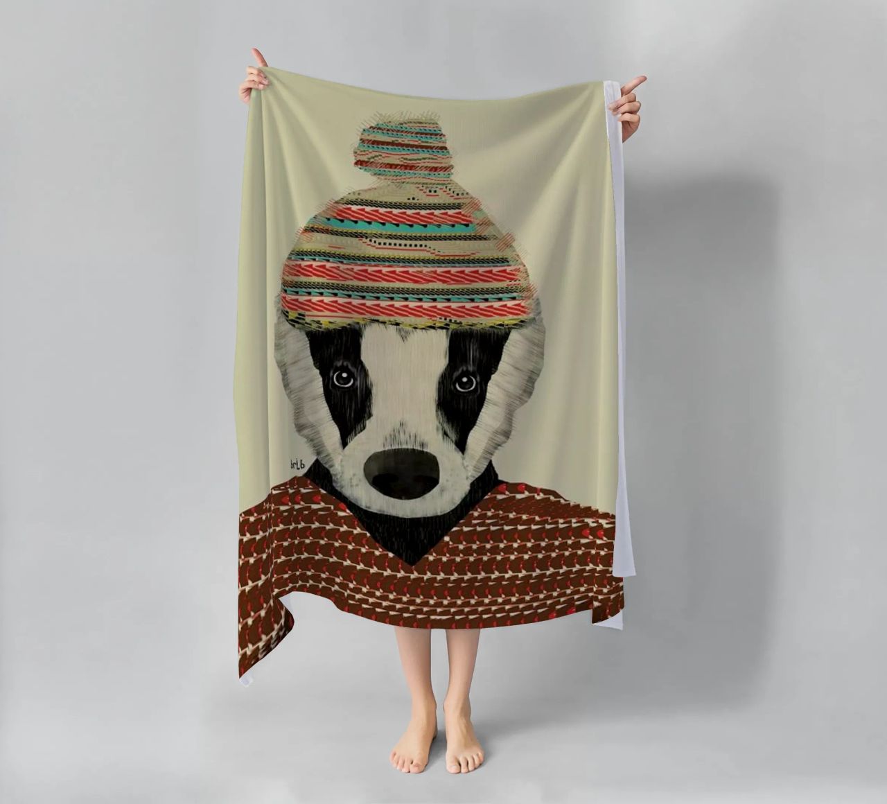 seb the badger toalla de playa de Brian Buckley