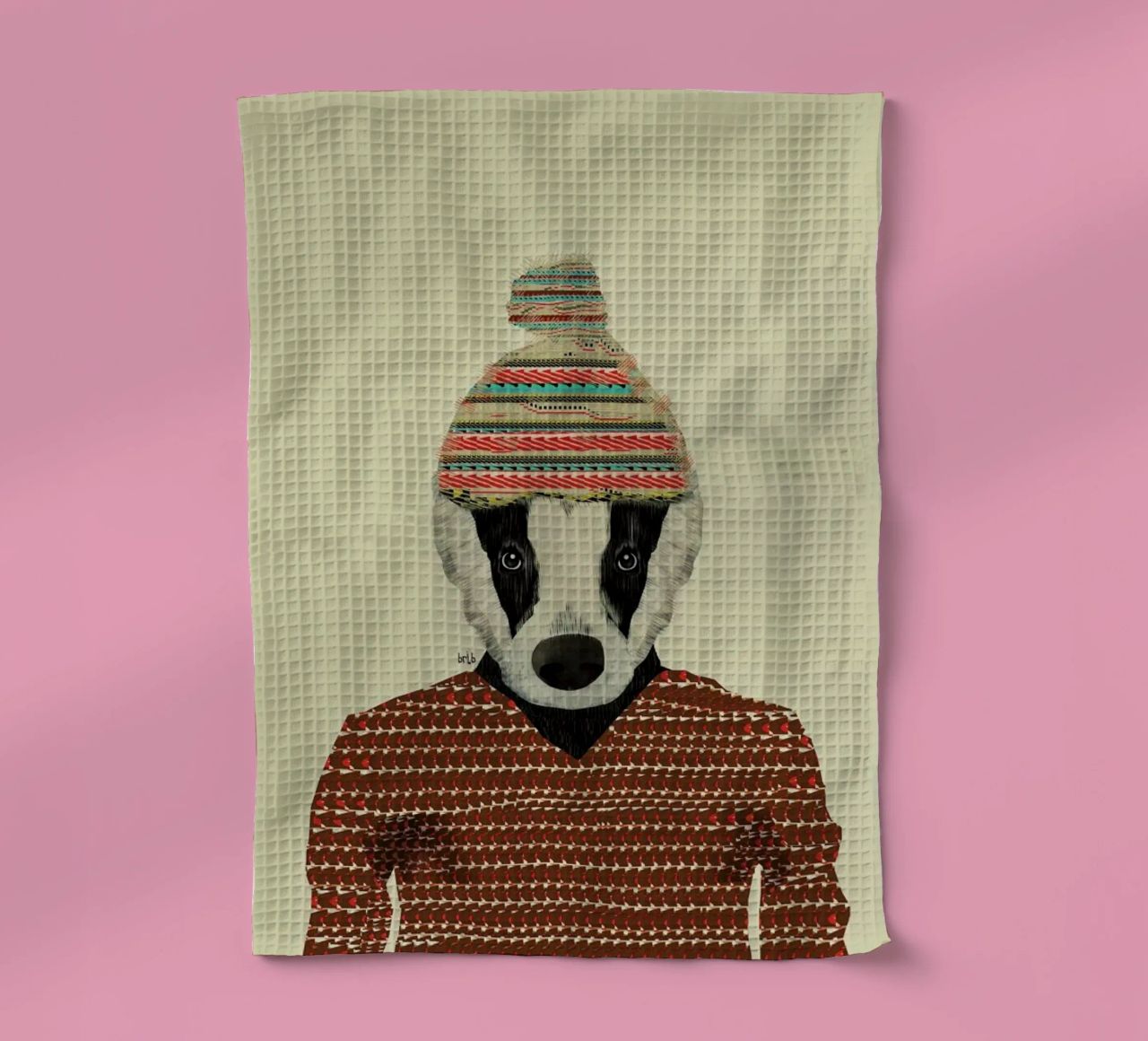 seb the badger paño de cocina de Brian Buckley