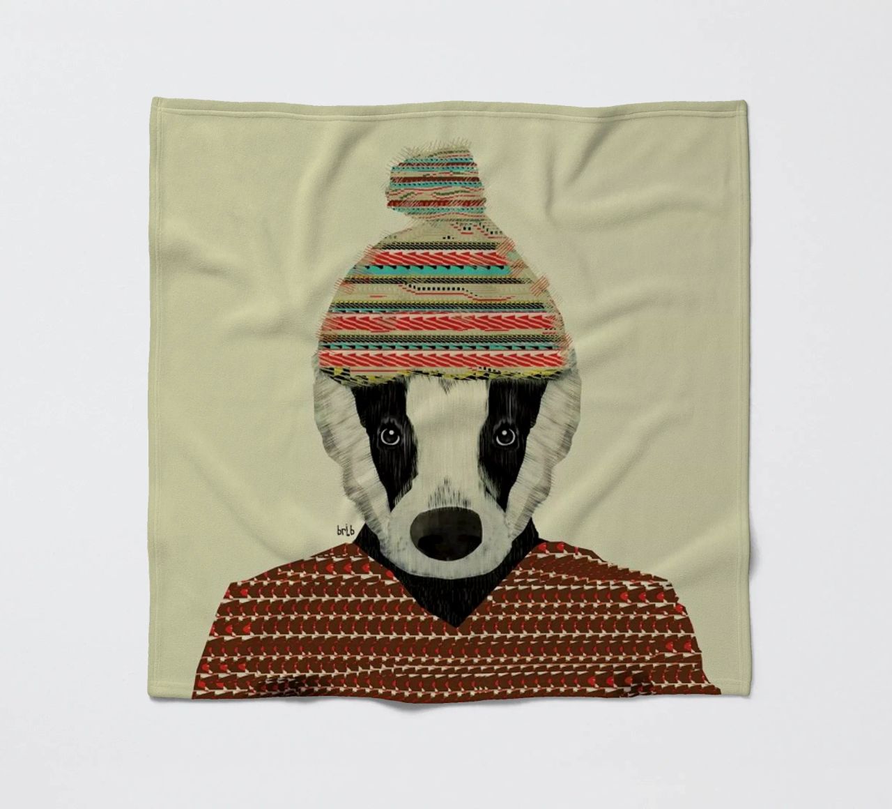 seb the badger coperta in pile da Brian Buckley