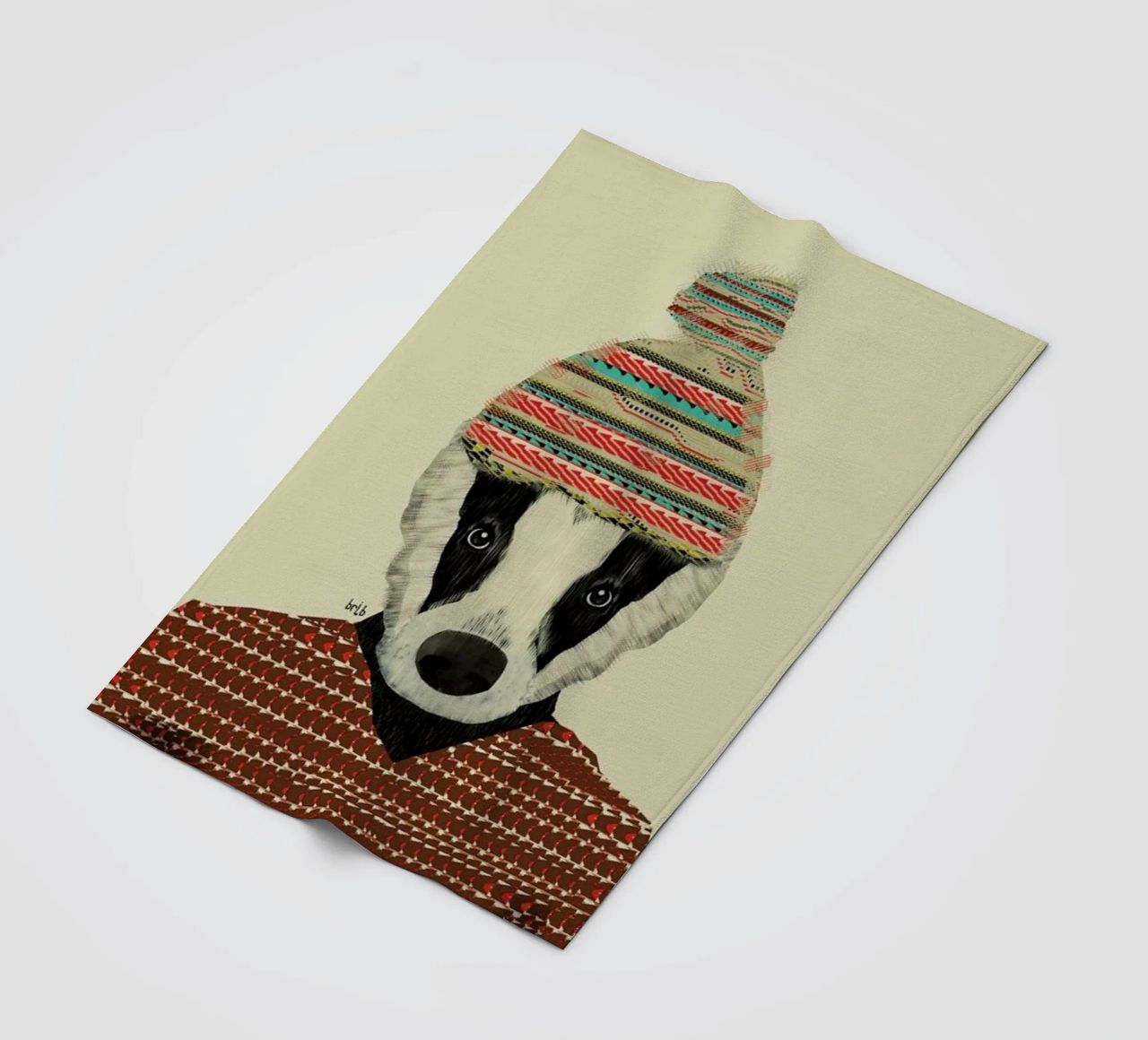 seb the badger coperta in pile da Brian Buckley