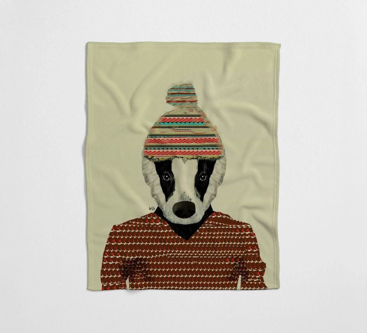 seb the badger coperta in pile da Brian Buckley