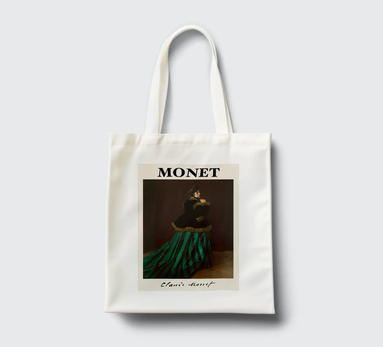 Claude Monet - Camille (La donna in abito verde) Impres borsa in juta da NorwesClub