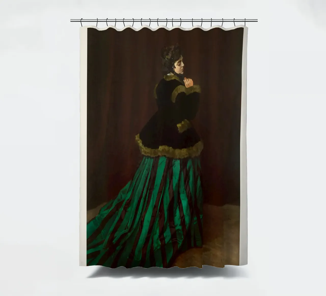 Claude Monet - Camille (La donna in abito verde) Impres tenda da doccia da NorwesClub