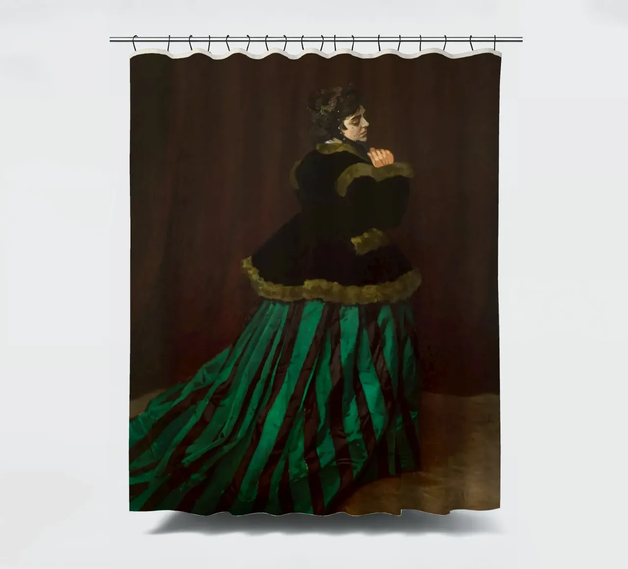 Claude Monet - Camille (La donna in abito verde) Impres tenda da doccia da NorwesClub