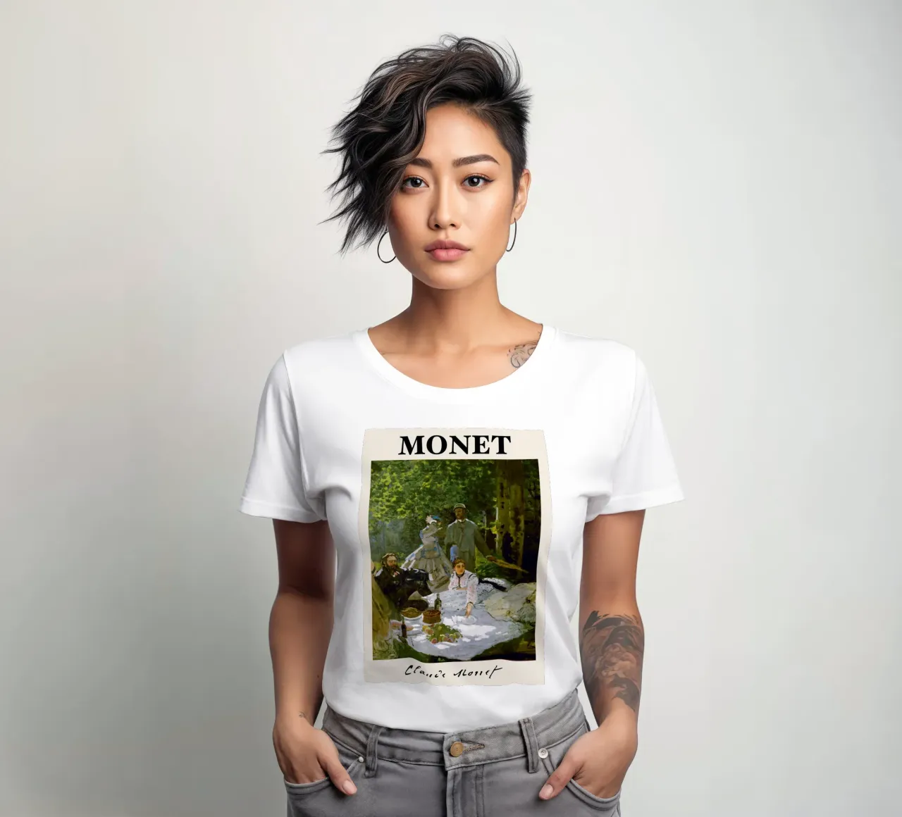 Claude Monet - Das Frühstück im Gras: Impressionist Master Frauen T-Shirt von NorwesClub
