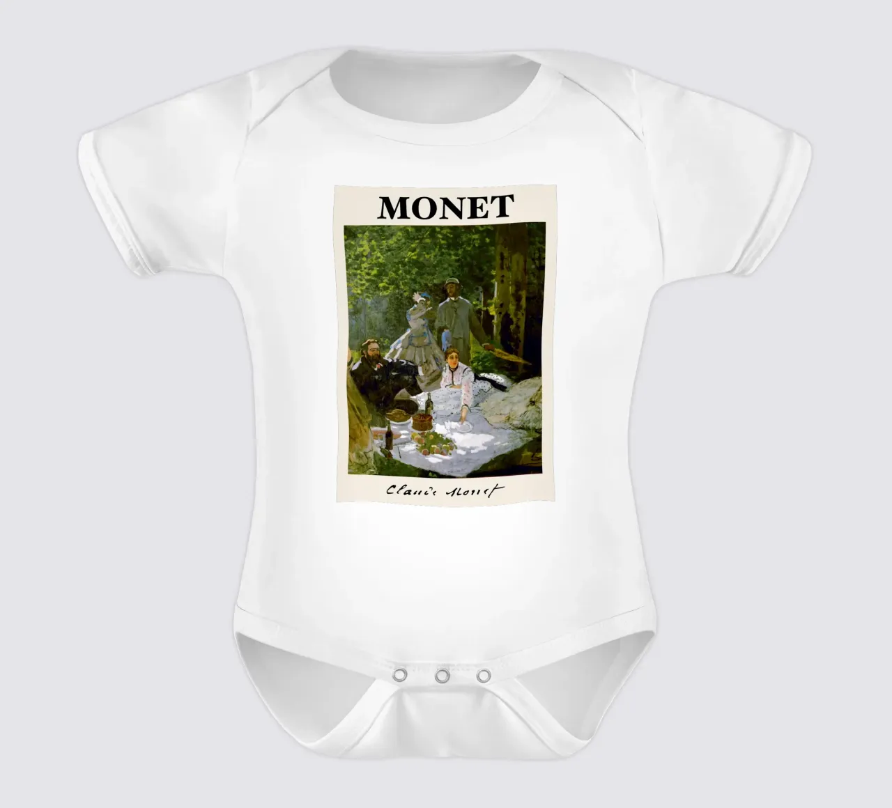 Claude Monet - Il pranzo sull'erba: maestro impressionista body neonato maniche corte da NorwesClub