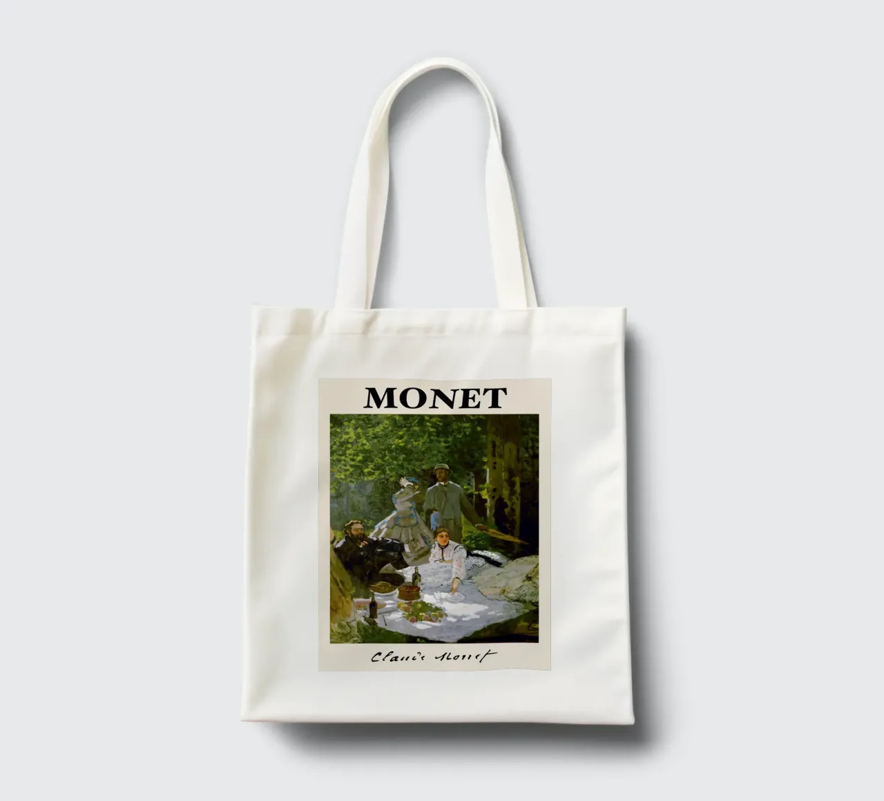 Claude Monet - Il pranzo sull'erba: maestro impressionista borsa in juta da NorwesClub