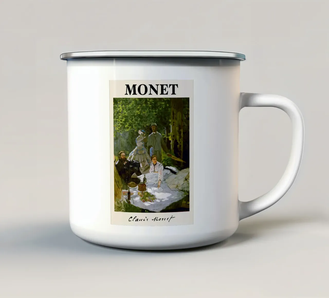 Claude Monet - Il pranzo sull'erba: maestro impressionista tazza in smalto da NorwesClub