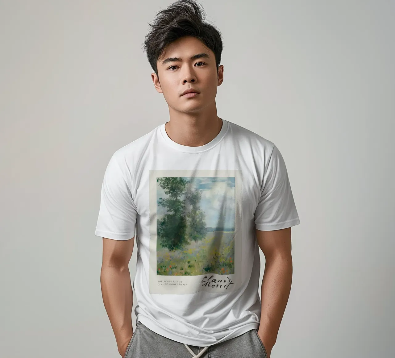 Claude Monet - The Poppy Fields (Argenteuil) Impressionist A t-shirt by NorwesClub